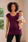 Preview: 102 BASIC Umstands-und Stillshirt seitlich gerafft mit Schmetterlingsärmeln (aubergine)