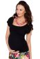Preview: 102 BASIC maternity and nursing shirt gathered at the sides with butterfly sleeves (black)