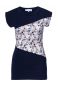 Preview: KYRA Umstands- und Stillshirt aus Bio Baumwolljersey in marine mit Blumenmuster