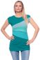 Preview: KYRA Colour-Block Umstands- und Stillshirt kurzarm (petrol/graublau/türkis/blau)