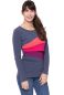 Preview: KYRA langarm Umstands- und Stillshirt (Colour-Block-Look)