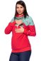 Preview: ALAN Milchshake® Umstands- & Stillpullover aus Bio Baumwolle (rot, vintage roses mint Pünktchen)