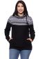 Preview: ALAN Umstands- und Stillpullover aus Bio Baumwolle (schwarz mit Norwegermuster grau)