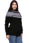 Preview: ALAN Umstands- und Stillpullover aus Bio Baumwolle (schwarz mit Norwegermuster grau)