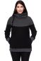 Preview: ALAN Umstands- und Stillpullover aus Bio Baumwolle (schwarz mit grauen Strickmuster)