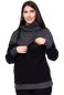 Preview: ALAN Umstands- und Stillpullover aus Bio Baumwolle (schwarz mit grauen Strickmuster)