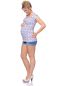 Preview: LOUNA Umstands-& Stillshirt kurzarm (MINI Josie Meadow Floral blau)