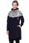 Preview: HANIA gemütliches Sweat Umstands- und Stillkleid (marine/Möwen)
