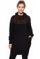 Preview: HANIA gemütliches Sweat Umstands- und Stillkleid (schwarz/braune Ranken)
