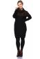 Preview: HANIA gemütliches Sweat Umstands- und Stillkleid (schwarz/braune Ranken)
