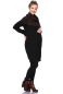 Preview: HANIA gemütliches Sweat Umstands- und Stillkleid (schwarz/braune Ranken)