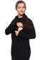 Preview: HANIA gemütliches Sweat Umstands- und Stillkleid (schwarz/braune Ranken)