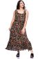 Preview: MONIKA Maxi Umstands- und Stillkleid mit Volant (Blumenparadies auf schwarz)