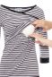 Preview: MARLENA 3/4 Arm Umstands- & Stillshirt grau/schwarz aus Bio Baumwolle