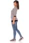 Preview: MARLENA 3/4 Arm Umstands- & Stillshirt grau/schwarz aus Bio Baumwolle