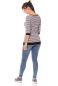 Preview: MARLENA 3/4 Arm Umstands- & Stillshirt grau/schwarz aus Bio Baumwolle