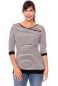 Preview: MARLENA 3/4 Arm Umstands- & Stillshirt grau/schwarz aus Bio Baumwolle