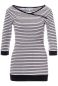 Preview: MARLENA 3/4 Arm Umstands- & Stillshirt grau/schwarz aus Bio Baumwolle