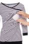 Preview: MARLENA 3/4 Arm Umstands- und Stillshirt (weiß mit dünnen schwarzen Streifen)