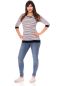 Preview: MARLENA 3/4 Arm Umstands- und Stillshirt (weiß mit dünnen schwarzen Streifen)
