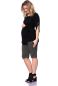 Preview: 2 tlg. VARIO-SET (LUNA & NANA) Umstands- und Stillshirt mit Croptop (schwarz)