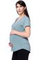 Preview: CASSI zweilagiges Oversized Umstands- und Stillshirt (antikgrün)