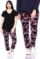 Preview: GLEN Sweatpants aus angerauhtem Bio Sweat (marine Kirschblüten)