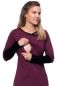 Preview: MARLENA Langarm Umstands- und Stillshirt (aubergine)
