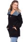 Preview: MEJA BIO Baumwollfleece Babytragejacke Umstandsjacke (schwarz) 100 % made in Germany