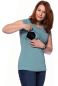 Preview: 103 BASIC maternity and nursing shirt round neck short-sleeved (dark aqua)