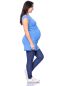 Preview: 107 BASIC kurzarm Umstands- und Stillshirt extra lang (azurblau)