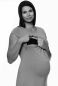 Preview: 107 BASIC short-sleeved maternity and nursing shirt extra long (jeans)
