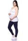 Preview: High-Waist Basic Leggings aus weichem French-Terry (marine) oder nach Farbwunsch