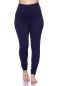 Preview: High-Waist Basic Leggings aus weichem French-Terry (marine) oder nach Farbwunsch