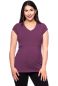 Preview: 108 BASIC maternity and nursing shirt V-neck short-sleeved (burgund)