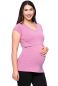 Preview: 108 BASIC maternity and nursing shirt V-neck short-sleeved (pastel pink)