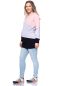Preview: HARRY maternity and nursing hoodie with color-blocking hood (rose / heather gray / marine)