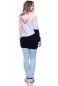Preview: HARRY maternity and nursing hoodie with color-blocking hood (rose / heather gray / marine)