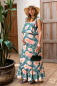 Preview: MONIKA Maxi Umstands- und Stillkleid (Romantic Roses Peonies graugrün)
