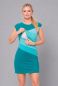 Preview: KYRA kurzarm Umstands- und Stillkleid Colour-Block (petrol)