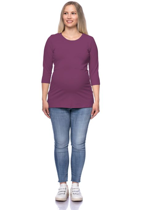 103 BASIC Umstands- und Stillshirt 3/4 Arm (burgund)