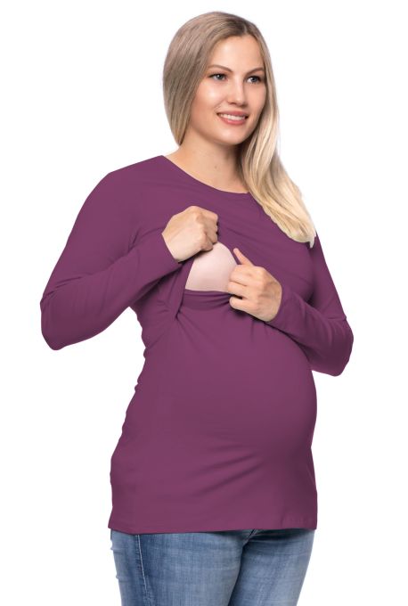 103 BASIC Umstands- und Stillshirt langarm (burgund)