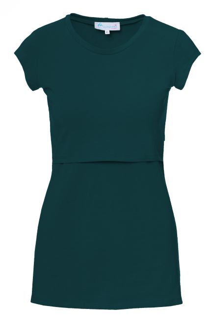 103 BASIC Umstands- und Stillshirt Rundhals kurzarm (flaschengrün)