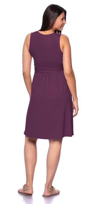 104 Basic ärmelloses Umstands- und Stillkleid (aubergine)