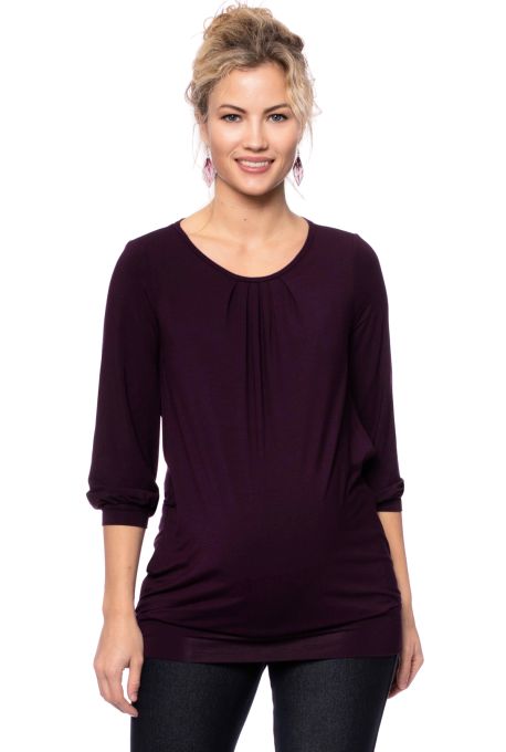 AMELIE Umstands-& Stillbluse (aubergine)