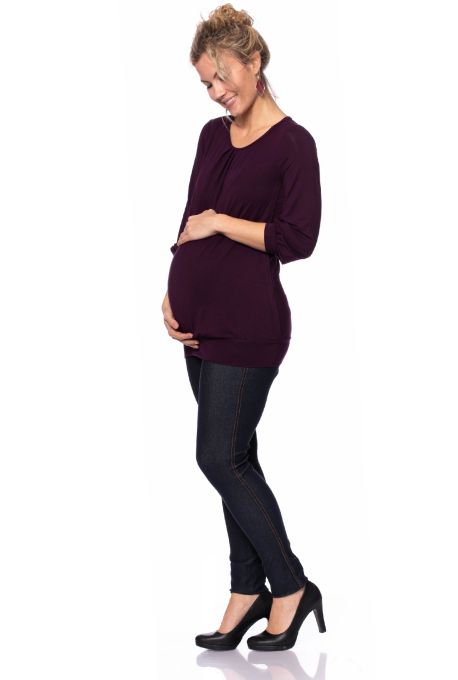 AMELIE Umstands-& Stillbluse (aubergine)