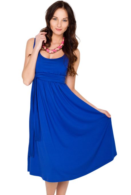 104 Basic ärmelloses Umstands- und Stillkleid (kobaltblau)