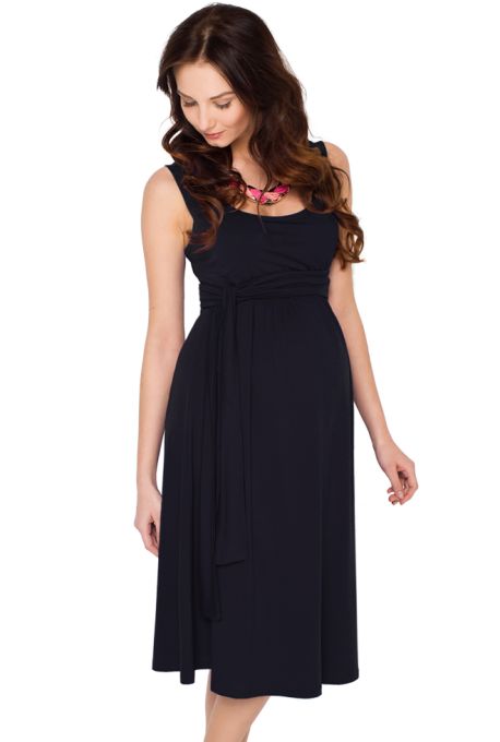104 Basic ärmelloses Umstands- und Stillkleid  (schwarz)