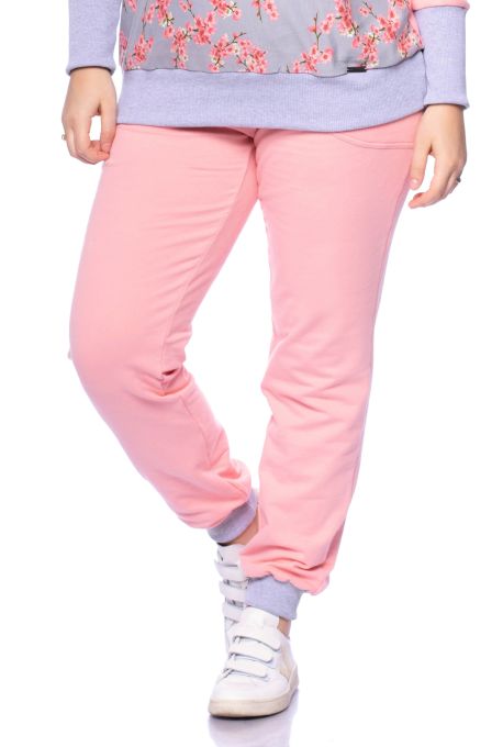 ALVI weiche Lounge Jogginghose mit kurzen Bündchen (pastellrosa)