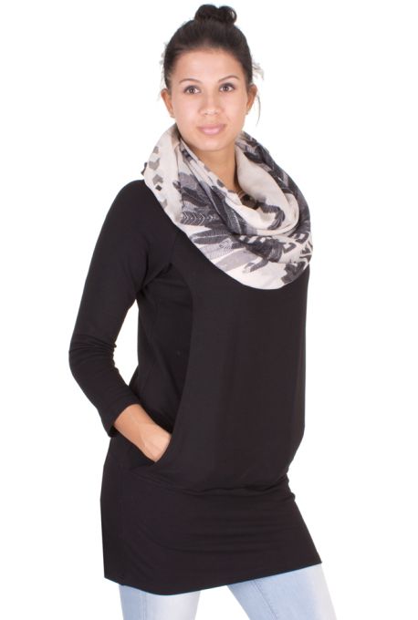 SIMPLE Long Umstands- und Stillpullover (schwarz)
